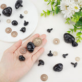 100 Sets 5 Styles Plastic Safety Noses, Craft Nose, with Gasket, for DIY Doll Toys Puppet Plush Animal Making, with 20Pcs Resin Washer and 20Pcs Safety Noses, Black, 9.5~30.5x12.5~30x10.5~23mm