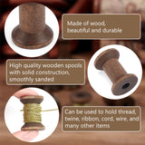 Wooden Empty Spools for Wire, Thread Bobbins, Coconut Brown, 3x2.1~2.15cm