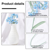 Crochet Wool Yarn Artificial Flower, Forget-me-not Flower Ornaments, for Graduation Season Gift, with Plastic Bag, Light Sky Blue, 35x7.8x3.7cm