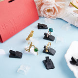 39Pcs 3 Styles Plastic Ring Holder, Ring Display Stand, Rectangle, Mixed Color, 2.4x1.65x1cm, 13pcs/color