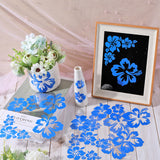 Waterproof PET Adhesive Sticker Car Stickers, DIY Car Decorations, Hibiscus Rosa-sinensis, Dodger Blue, 205x200x0.5mm