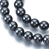 Non-magnetic Synthetic Hematite Beads Strands, Grade A, Round, 8mm, Hole: 1mm, about 50pcs/strand, 15.5 inch