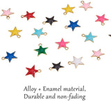 Brass Charms, Enamelled Sequins, Raw(Unplated), Star, Mixed Color, 10.5x10x1.5mm, Hole: 1mm, 45pcs/box