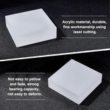 Frosted Acrylic Bases, Square, for Display Decoration, Laser Cut Craft Supplies, White, 80x80x24mm