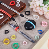 32Pcs 16 Style Silicone Pendant, for Electronic stylus & Lighter Making, Ring, Mixed Color, 29x24.5x7mm, Hole: 3mm, Inner Diameter: 8~13mm, 2pcs/style