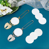 4 Sets 2 Colors Alloy Pendant Decoration Cabochon Settings, Flat Round with Wind, Platinum & Golden, Tray: 46mm, 170mm, 2sets/color