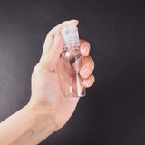 30ml Transparent PET Refillable Plastic Disc Top Cap Bottles, Round Shoulder, Clear, 9.1cm, Capacity: 30ml