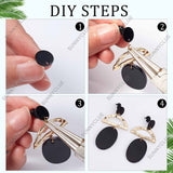 30Pcs 3 Size 304 Stainless Steel Stud Earring Findings, with Hole and Ear Nuts/Earring Backs, Flat Round, Electrophoresis Black, 8~12x1mm, Hole: 1.5~1.6mm, Pin: 0.8mm, 10Pcs/size