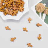 60Pcs Maple Wood Pendants, Cross, Chocolate, 42x24.5x4mm, Hole: 2mm, 60pcs