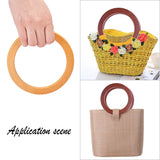Wood Bag Handles, for Bag Straps Replacement Accessories, Mixed Color, 13.4~13.8x0.85~1.15cm, 4pcs/set