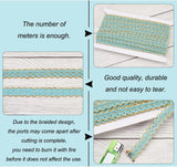 Sparkle Polyester Metallic Lace Trim, Wave Pettem, Light Sky Blue, 1/2 inch(14mm), about 13.12 Yards(12m)/Card