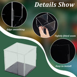 Transparent Acrylic Display Boxes, Dust-Proof Cases, with Black Base, for Models, Building Blocks, Doll Display Holders, Clear, Finish Product: 11x11x10.5cm, 6pcs/set