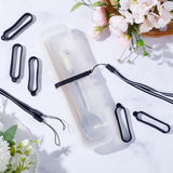 DIY Anti-lost Electronic Stylus & Lighter Pendant Necklace Making Kit, Including Rubber Lanyard Straps, Silicone Pendant, Black, 25Pcs/box