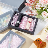 Paper Storage Gift Drawer Boxes, Translucent Plastic Cover Gift Packaging Case, Black, 13.8x9.7x2.5cm