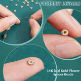 100Pcs Brass Spacer Beads, Flower, Golden, 4x1mm, Hole: 0.9mm