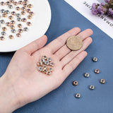 Brass Beads, with Rubber, Rondelle, Slider Beads, Stopper Beads, Light Gold & Platinum & Rose Gold, 8~8.3x4mm, Hole: 1.6~1.9mm, 3colors, 20pcs/color, 60pcs/box