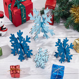 Christmas Wood Display Decorations, for Home Decorations, 3D Snowflake, Mixed Color, 89~168x76~132x3mm, 8pcs/set