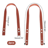 PU Leather Bag Straps, with Iron Sanp Buttons, for Bag Replacement Accessories, Saddle Brown, 70.6x1.9x0.35cm