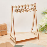 Coat Hanger Removable Wood Earring Displays, with 8 hangers, for Jewelry Display Supplies, PapayaWhip, Finish Product: 15.5x10x21.6cm