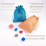 Burlap Packing Pouches Drawstring Bags, Mixed Color, 18x13cm, 1pc/color, 10pcs/set