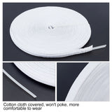 Plastic Shaper Pipings, with Cotton Cloth Outsourcing, Garment Accessories, White, 10mm, 12 yards/roll
