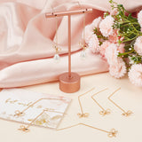 10Pcs Brass Chains Stud Earring Findings, Ear Threads, with Hole, Bowknot, Real 18K Gold Plated, 82mm, Hole: 1mm, Pin: 0.7mm