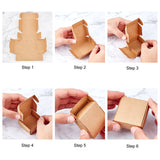 Kraft Paper Gift Box, Folding Boxes, Square, BurlyWood, 18.6x16x0.04cm, finished product: 5.5x5.5x2.5cm