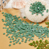 10 Strands Flat Round Handmade Polymer Clay Beads, Disc Heishi Beads for Hawaiian Earring Bracelet Necklace Jewelry Making, Dark Sea Green, 6x1mm, Hole: 2mm, 10strand
