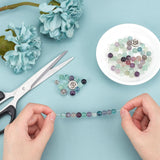 DIY Jewelry Making Kits, Including Natural Fluorite Beads, Polyester Tassel Pendant Decorations, Alloy Pendants and Nylon Thread, 8mm, Hole: 1mm, 140pcs/set