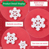 100Pcs 2 Styles Christmas Opaque Resin Cabochons, with Glitter Powder, Snowflake, Snow, 20~27.5x18~25x3~4mm, 50pcs/style