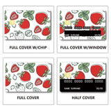 PVC Plastic Waterproof Card Stickers, Self-adhesion Card Skin for Bank Card Decor, Rectangle, Strawberry, 186.3x137.3mm