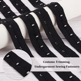 6.25 Yards Cotton with 201 Stainless Steel Hook & Eye Tape, Costume Trimming, Undergarment Sewing Fasteners, Black, 25x3.5mm