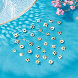 DIY Jewelry Making Kits, Including Brass Snowflake Spacer Beads and Flower Petal Bead Caps, Golden, 4~6x4~6.5x1~2mm, 144Pcs/box