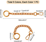 5 Colors Iron Curb Chain Bag Extender Chain, with Alloy Swivel Clasps, Bag Replacement Accessories, Mixed Color, 16.8x1.1x0.3cm