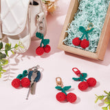 6Pcs 3 Colors Cherry Wool Knitting Pendant Decorations, for Keychain Earphone Bag Gift Pendant Decoration, Mixed Color, 88mm, 2pcs/color