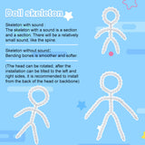 6Pcs 3 Style Plastic Action Figure Movable Skeleton, Doll Making Supplies, White, 110~170x86~170x7mm, 2pcs/style