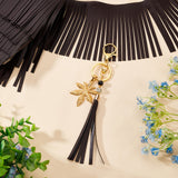 2 Meters PU Imitation Leather Tassels Trimming, for Costume Accessories, Coffee, 100~105x0.5mm