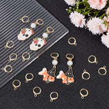 50Pcs Brass Leverback Earring Findings, with Horizontal Loops, Real 18K Gold Plated, 15x11.5x2mm, Hole: 2mm, Pin: 0.8mm