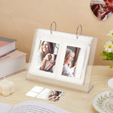 4 Inch Calendar-Style Tabletop Acrylic Photo Album, Standing Flip Photo Frame with Vertical Stand, Holds up to 68 Photos, Clear, 19.5x5.7x19.5cm, Inner Diameter: 10.5x8cm