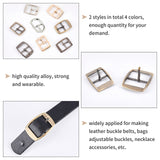 16Pcs 8 Colors Rectangle Adjustable Alloy & Iron Slider Buckles, for Strap Leathercraft Bag Belt, Mixed Color, 3~3.35x2.2~2.4x0.5~0.6mm, Inner diameter: 1.6~1.9x0.95~1mm, Pin: 1.75~7.85x0.3mm, 2pcs/color