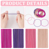 48 Strands 4 Style Pink Series Spring Bracelets, Minimalist Bracelets, Steel French Wire Gimp Wire, for Women Stackable Wearing, Mixed Color, 12 Gauge, 2mm, Inner Diameter: 58.5mm, 12 strands/style