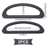 2Pcs D-shape Wooden Bag Handles, for Bag Straps Replacement Accessories, Black, 8.7~8.9x23.8~24x0.9cm