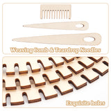 Gear Shape Wooden Cicular Weaving Loom Sets, with Weaving Comb & Teardrop Needles, BurlyWood, 25.5~260x15.5~260x3~3.5mm, 6pcs/set