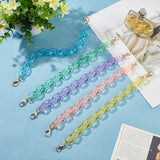 5Pcs 5 Colors Transparent Acrylic Cable Chain Bag Straps, with Alloy Swivel Clasps, for Bag Replacement Accessories, Mixed Color, 29.5cm, 1pc/color