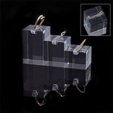 Transparent Acrylic Ring Displays, Square, Clear, 25x25x40mm