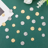 48Pcs 4 Style 304 Stainless Steel Charms, Textured, Laser Cut, Flat Round, Golden & Stainless Steel Color, 10.5~12x1mm, Hole: 0.8~1.4mm, 12pcs/style