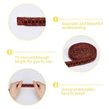 Polyester Braided Lace Trim, Garment Curtain Accessories, Red, 3/4 inch(20mm), about 13.67 Yards(12.5m)/Card