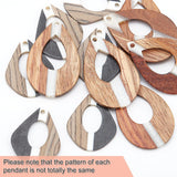 Charm Dangle Earring DIY Making Kit, Including Opaque Resin & Walnut Wood Pendants, Iron Earring Hooks & Jump Rings, Coconut Brown, Pendants: 12pcs/set