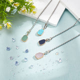 Gemstone Ceiling Fan Pull Chain Extenders, with 304 Stainless Steel Ball Chains, 337mm, 4 style, 1pc/style, 4pcs/set