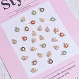 Alloy Enamel Pendants, Chrysanthemum, Mixed Color, 14.5~18x10.5~14x3mm, Hole: 1.4~2mm, 30pcs/box